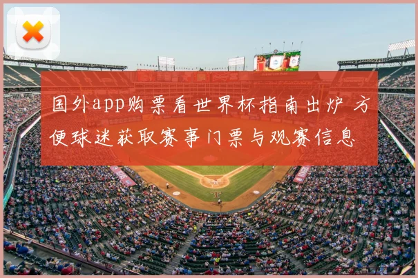 国外app购票看世界杯指南出炉 方便球迷获取赛事门票与观赛信息